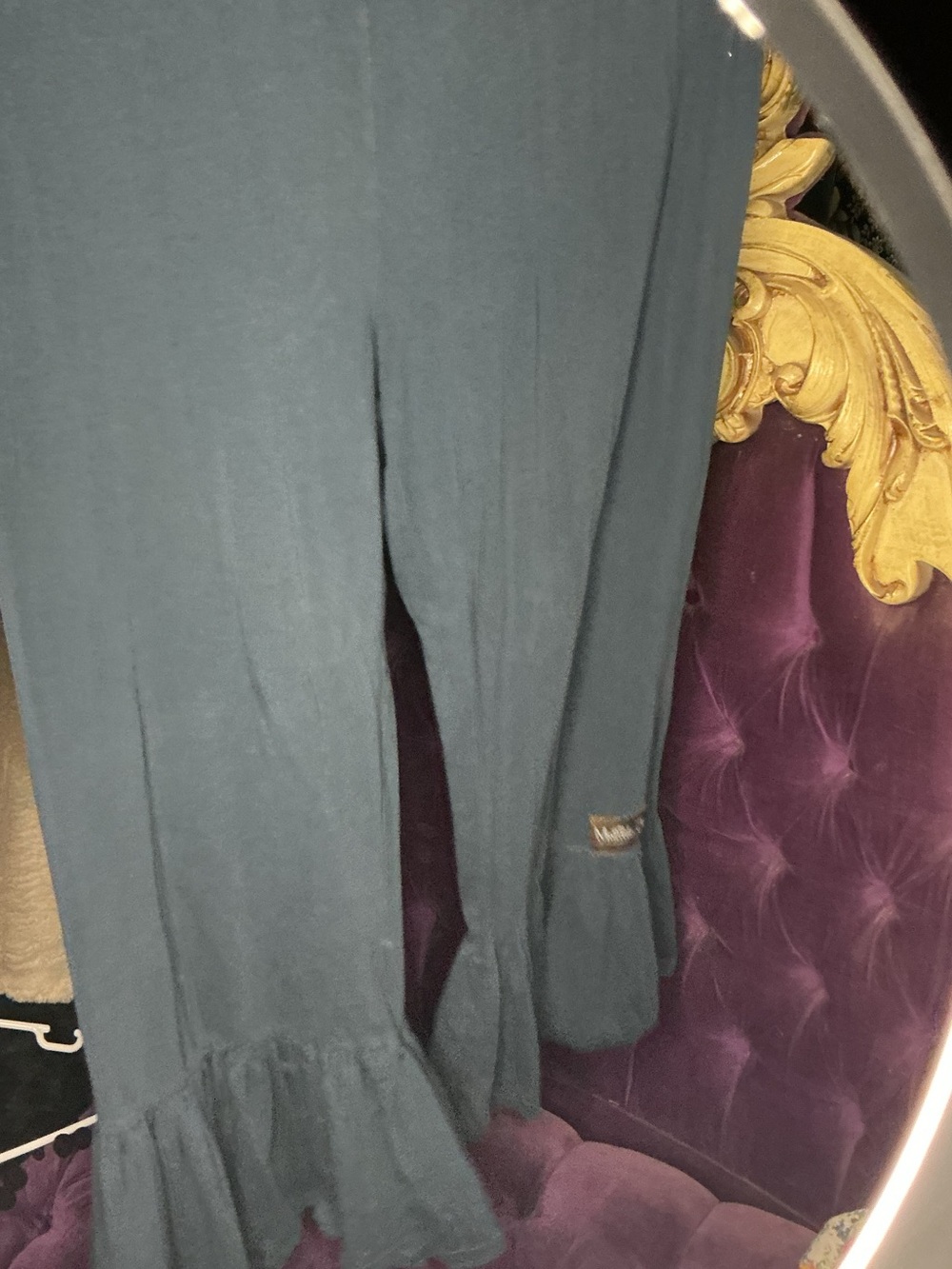 Matilda Jane teal ruffle hem trench-style jacket